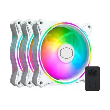 Cooler Master MF120 Halo 2 120mm PWM Duo-Ring ARGB Computer Case Fan - White