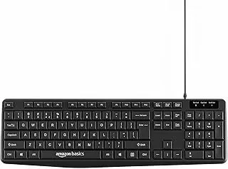 amazon basics Wired Mouse | 1000 DPI Optical Sensor | Plug and Play | Compatible with PC, Laptop (Black)