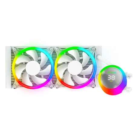 ANT ESPORTS ICE CHROMA ML240 ARGB LIQUID COOLER - WHITE