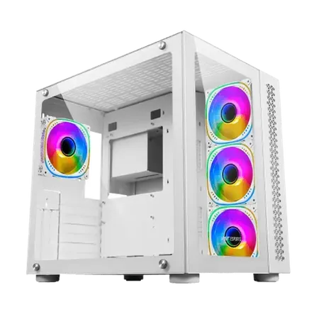 Ant Esports Crystal Argb E-Atx Mid Tower Cabinet White (CRYSTAL-WHITE-ARGB)