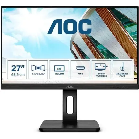 AOC 24P2C 24 Inch FHD 75Hz IPS Panel 107% SRGB 4MS Adaptive Sync Gaming Monitor