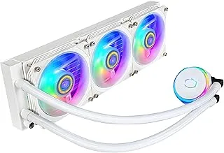 Cooler Master PL360 Flux CPU Liquid Cooler - White | Support Intel & AMD CPU Socket TR4, AM5, AM4, AM3 LGA1700, 1200, 2066, 1151 | Copper Base | Dual Loop Pump | Low Profile 360mm Radiator