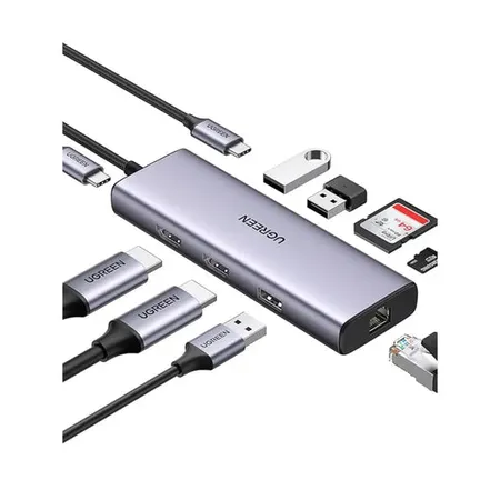 Ugreen USB-C 9-in-1 Docking Station with Dual 4K HDMI 60W PD