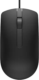 Dell MS116 Wired Mouse, 1000 DPI, Scrolling Wheel, 2 Buttons, 1 x USB, Optical LED Tracking, Plug and Play, Scrolling Wheel, Black