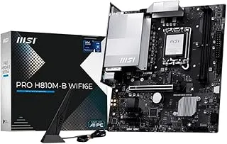 MSI PRO H810M-B WIFI6E Motherboard, mATX - Supports Intel Core Ultra Processors (Series 2), LGA 1851 - DDR5 Memory Boost (6400 MT/s MAX), PCIe 5.0 x16, M.2 Gen4, Wi-Fi 6E, 2.5G LAN
