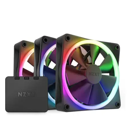 NZXT F120 RGB Duo - 120mm Dua Sided RGB Fan with RGB Controller - Triple Pack - Black (RF-D12TF-B1)