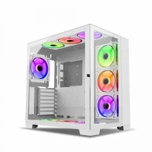 Ant Esports Crystal XL Mid Tower Cabinet With Fans White