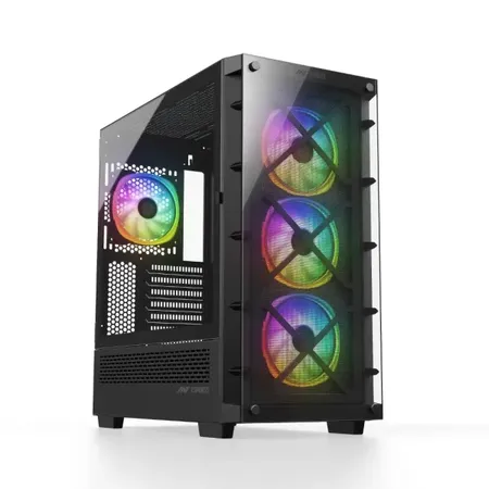 Ant Esports Ice-5000 Rgb Atx Mid Tower Gaming Cabinet (Ice-5000-Argb-Black)
