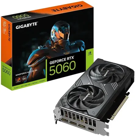 GIGABYTE GeForce RTX 5060 WINDFORCE MAX OC 8G Graphics Card GDDR7 8 GB Intel Chipset 128 bit 2512 MHz Graphics Card