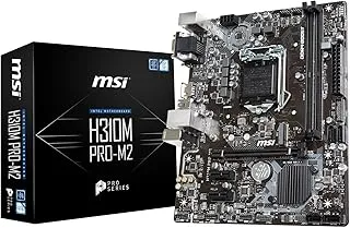 MSI H310M PRO-M2 Motherboard, mATX - Supports 9th/8th Gen Intel Core/Pentium Gold/Celeron Processors, LGA 1151 – DDR4 Memory Boost 2666+ MT/s OC, 1 x PCIe 3.0 x16, 1 x M.2, Intel I219-V Gigabit LAN