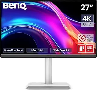 BenQ MA270UP 27” 4K 3840x2160 Monitor for MacBook® Pro/Air, Dual USB-C, 90W Power Delivery, Mac Color Match, USB Hub, Brightness & Volume Control on Mac, Height & Tilt Adjustable Stand, P3 Color Gamut