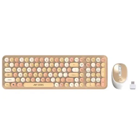Ant Esports WKM44 Wireless Keyboard and Mouse Combo (Brown) (WKM44-BROWN)