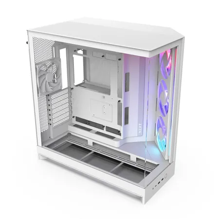 NZXT H9 FLOW RGB (2025) LARGE DUAL-CHAMBER MID-TOWER GAMING CABINET - WHITE (CM-H92FW-R1)
