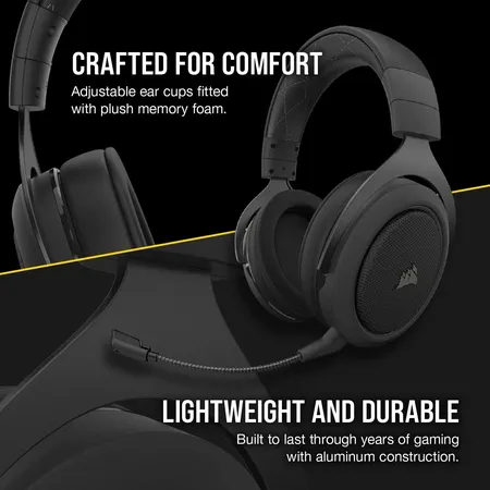 CORSAIR GAMING HEADSET HS70 PRO WIRELESS CARBON