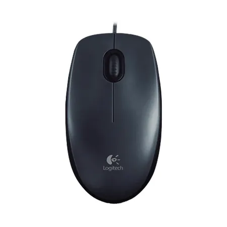 Logitech M90 1000 DPI Optical Wired Mouse with Ambidextrous Design - Black