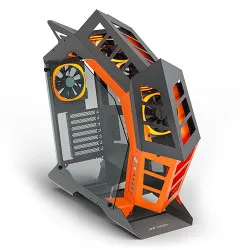 Ant Esports CYPHER G3 Mid-Tower ATX Gaming Cabinet Black & Orange with Pre-Installed 5 ARGB Fans