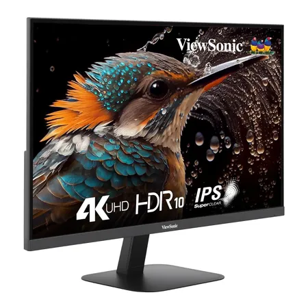 ViewSonic VA2708-4K-MHD, 27-inch (68.58cm) 4K UHD Monitor, SuperClear IPS, HDR10, sRGB 104%, 1.07B Colors, Dual Speakers, Dual HDMI 2.0, DP, Eye ProTech+, 3-Sided Frameless, Slim Design