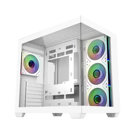 Cooler Master Elite 681 ATX Mid Tower Computer Case with 270° Tempered Glass - White