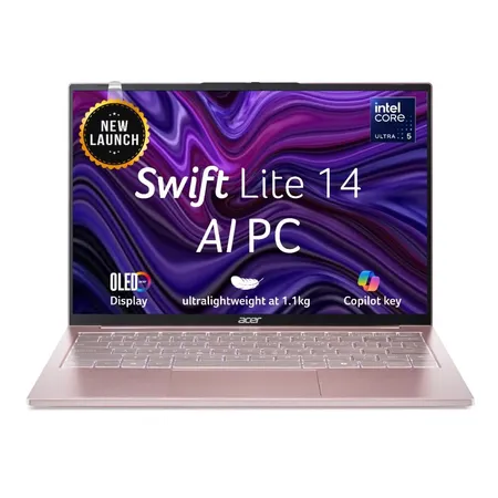 ACER SWIFT LITE 14, INTEL CORE ULTRA 5 115U PROCESSOR, 16 GB/512 GB, WUXGA OLED, 14.0"/35.56 CM, WIN 11 HOME, MS OFFICE, SUNSET COPPER, 1.1 KG, SFL14-54M, BACKLIT KEYBOARD NX.DB8SI.001