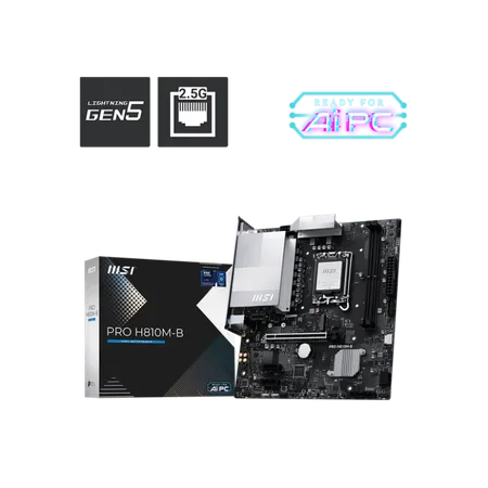 MSI PRO H810M‑B Intel H810 LGA1851 Micro‑ATX DDR5 Motherboard