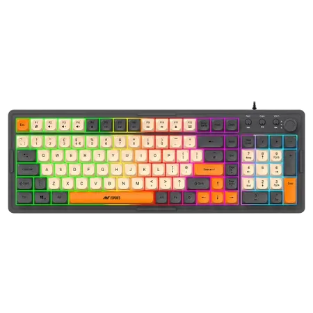 Ant Esports MK800 Pro Membrane wired Gaming Keyboard (Grey, Beige, Orange)