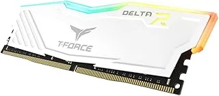 TeamGroup T-Force Delta RGB 16GB 3600MHz (3600MT/s) CL18 White DDR4 Desktop Gaming Memory, Metal Heatsink, ARGB Motherboard Sync, XMP 2.0, for Intel/AMD CPU, High Performance Low Latency RAM Module