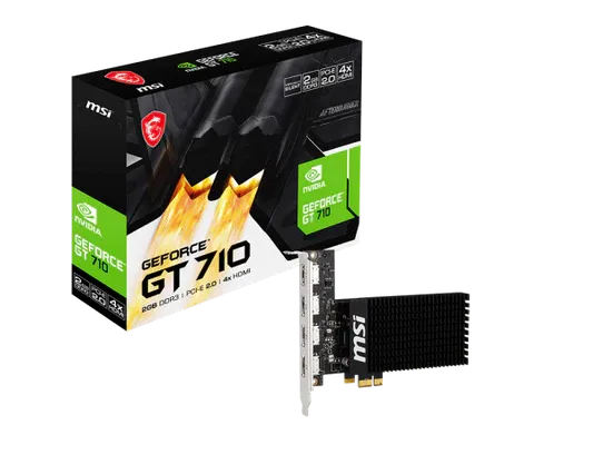 MSI GeForce GT 710 2GB GDDR3 64-Bit 4 HDMI Graphics Card