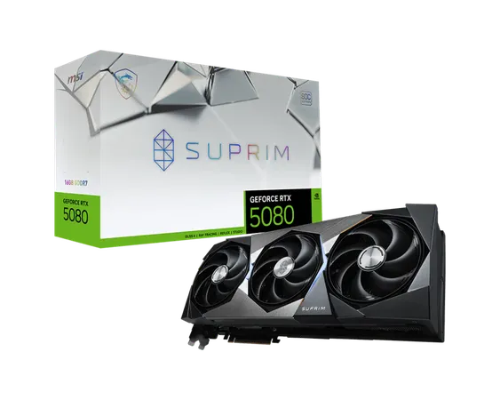 MSI GeForce RTX 5080 Suprim Liquid SOC 16GB NVIDIA Graphic Card