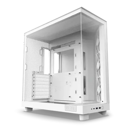 NZXT H6 Flow Tempered Glass Compact Dual-Chamber Mid-Tower Airflow Case-White