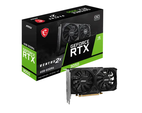 MSI GeForce RTX 3050 VENTUS 2X E 6G OC 6 GB Graphic Card