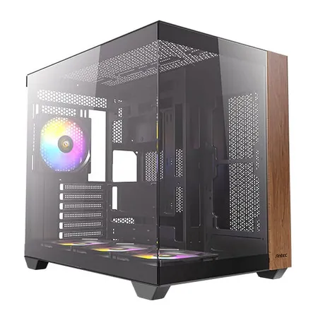 Antec CX800 Wood ARGB Mid Tower Tempered Glass PC Gaming Case (Black)