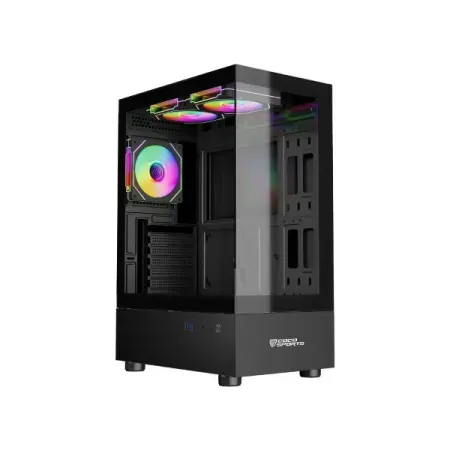 Coconut Stark Z3 Panoramic Glass Mid Tower Gaming Cabinet – Black