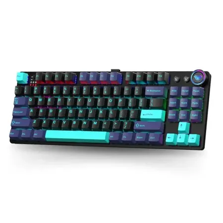 AULA M75 Tri-Mode TKL Mechanical Gaming Keyboard Blue+Black+Green Blue Switch