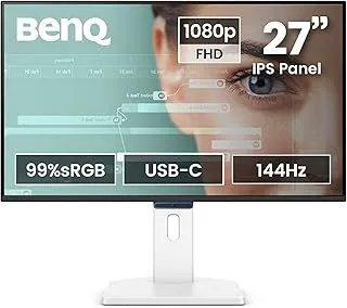 BenQ GW2790TC 27" IPS 144Hz FHD Eye-Care Monitor |99% sRGB|1500:1 CR|USB-C(20W)| 2Wx2 Speakers|Height, Tilt, Pivot & Swivel| Ultrathin Bezel| HDMI |DP| AMD FreeSync|TÜV Rheinland 4-Star(White)