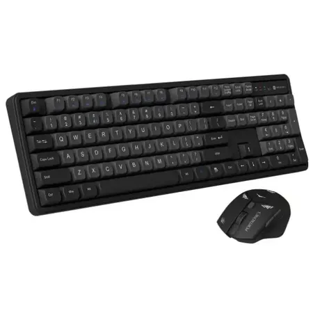 Portronics Key9 Combo Wireless Keyboard and Mouse Set with Ergonomic Mouse, Multimedia Function Hotkeys, USB Receiver, Adjustable DPI, Long Key Life & Click Life for PC & Laptop(Black)