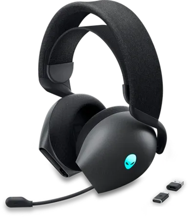 Dell Alienware AW720H RGB Dual-Mode Wireless Gaming Headset with Uni-directional Microphone - Lunar Light