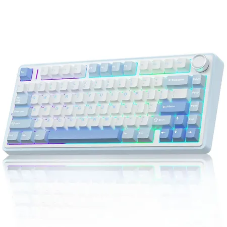 AULA F75 SEA BLUE GRAYWOOD SWITCH MECHANICAL GAMING KEYBOARD