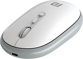 Portronics Toad II Bluetooth Mouse, with Bluetooth 5.0 & 2.4 Ghz Dual Wireless Connectivity, Rechargeable Battery, Adjustable DPI up to 1600 Compatible with Laptop, MacBook, PC (Grey)