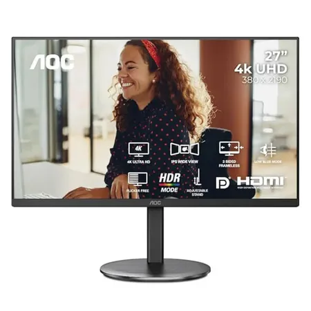 AOC U27V4 27" 4K UHD IPS Monitor with Frameless Design Adaptive Sync