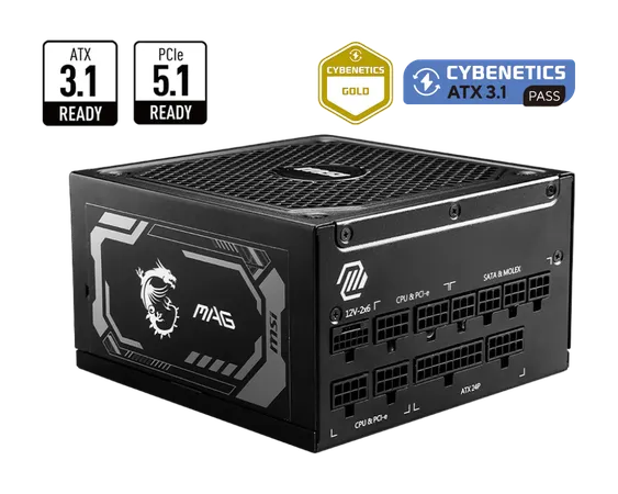 MSI 1250W A1250GL 80 PLUS GOLD FULLY MODULAR ATX 3.1 SMPS