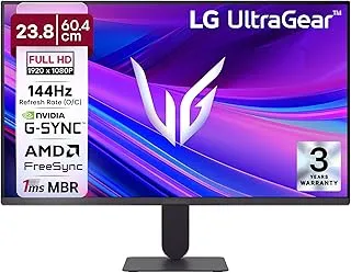 LG 24G411A-B 60.4 cm (23.8 Inch) Ultragear FHD (1920x1080) IPS Gaming Monitor with 144Hz, 1ms MBR, 5ms (GtG), HDR10, NVIDIA G-SYNC Compatible, AMD FreeSync, HDMI, Tilt Adjustable, Anti-Glare (Black)