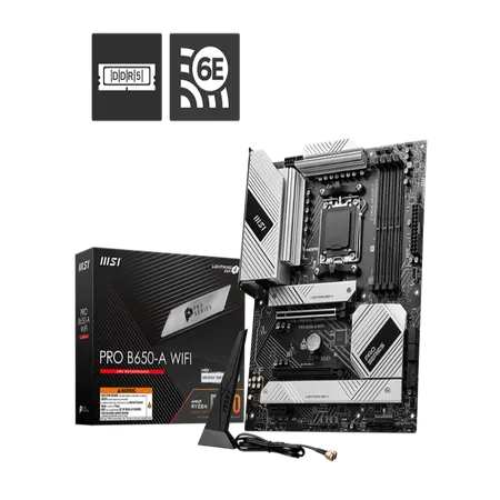 MSI Pro B650-A WiFi DDR5 AMD AM5 ATX WiFi 6E PCIe 4.0 Gaming Motherboard