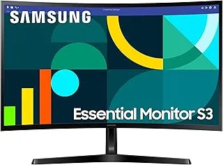 Samsung 27" (68.5cm) 100Hz Curved Monitor|1800R Curved Screen|100Hz|4ms|SRGB 95%|Ports-HDMI,D-Sub,Headphone|Game Mode|EyeSaver Mode|16.7M Color Support|Flicker Free|Off Timer Plus|LS27D368GAWXXL|Black