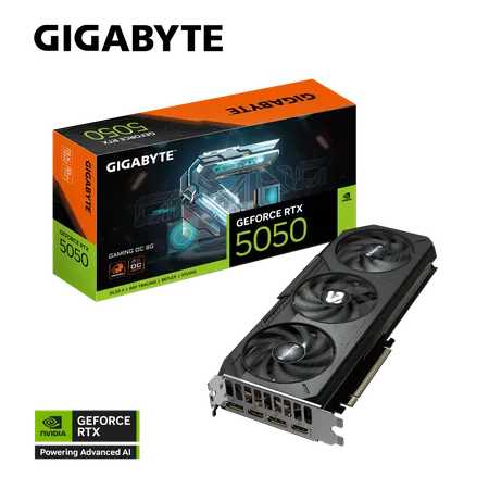 Gigabyte Nvidia GeForce RTX 5050 Gaming OC 8GB GDDR6 Triple Fan Graphics Card