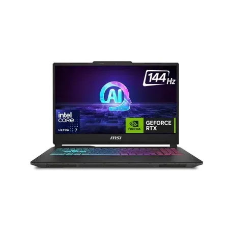 MSI Cyborg 15 AI,Intel Series 1 Core Ultra 7 155H,40CM FHD 144Hz Gaming Laptop (16GB/512GB NVMe SSD/Windows 11 Home/Office 2021/GeForce RTX 4050,GDDR6 6GB/Translucent Black/1.98Kg) A1VEK-096IN