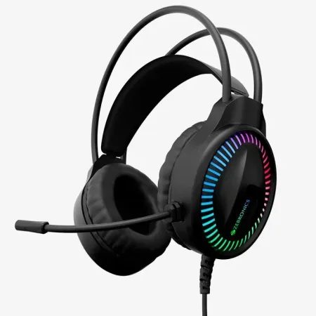 ZEBRONICS BLITZ C Dolby Atmos Gaming Headphone, 50mm Neodymium Drivers, Padded Headband, Lightweight & Comfortable, RGB Lights, Flexible Mic, Type-C Connector