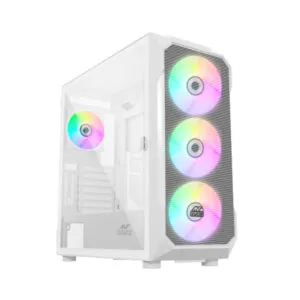 Ant Esports ICE-410TG Mid Tower Gaming Cabinet Without Power Supply - White