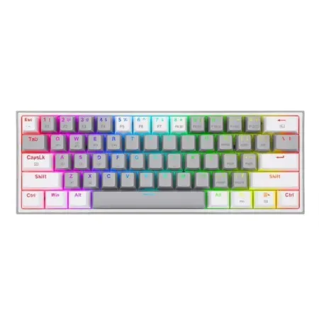 FIZZ PRO K616 – 60% WIRED+2.4GHZ+BT MECHANICAL KEYBOARD GREY AND WHITE (RED SWITCH)