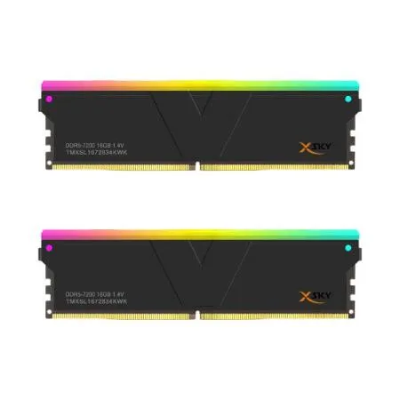 V-COLOR Manta XSky RGB 32GB ( 16GB x 2 ) 7200MHz DDR5 RAM memory Black TMXSO1672834KKK