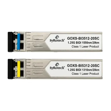 Syrotech GOXS-BI3512-20SC & GOXS-BI5312-20SC 1.25G Bidirectional SFP Module SC Connector 20KM Range
